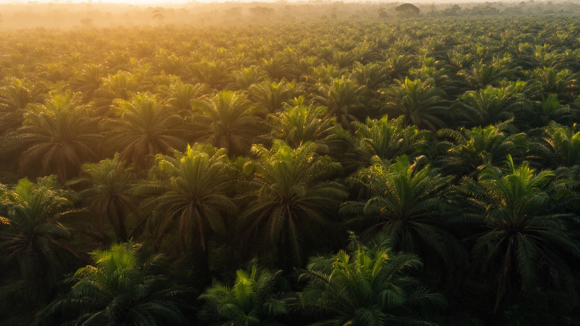 Aerial view of Richtenera Farms palm oil plantation in Nigeria